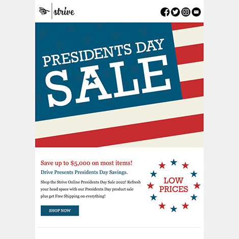 Presidents Day Sale Stripes